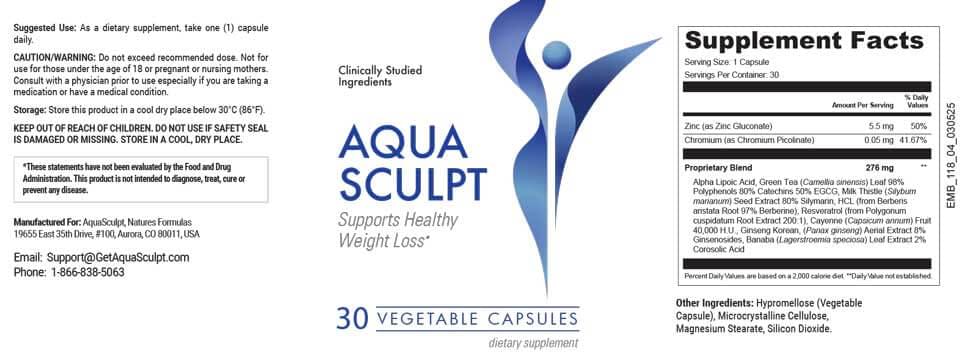 AquaSculpt Label